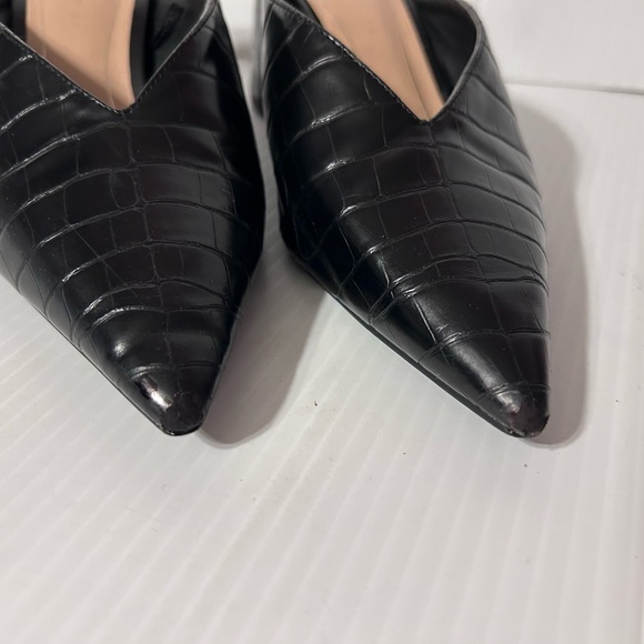 Zara Trafaluc black leather block heel mules shoes women size 39 EU / 8.5 US - Picture 5 of 10
